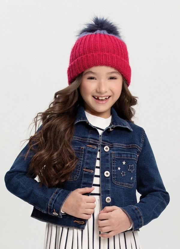 Alakazoo - Jaqueta Jeans e Bordado com Lurex Azul