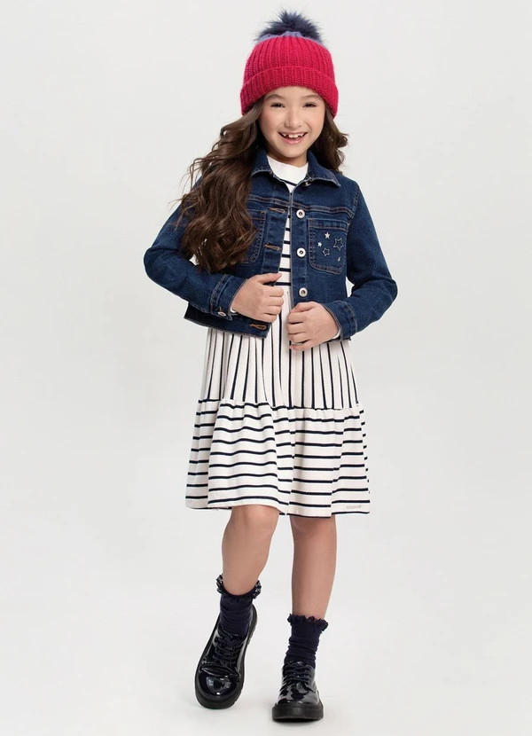 Alakazoo - Jaqueta Jeans e Bordado com Lurex Azul 2