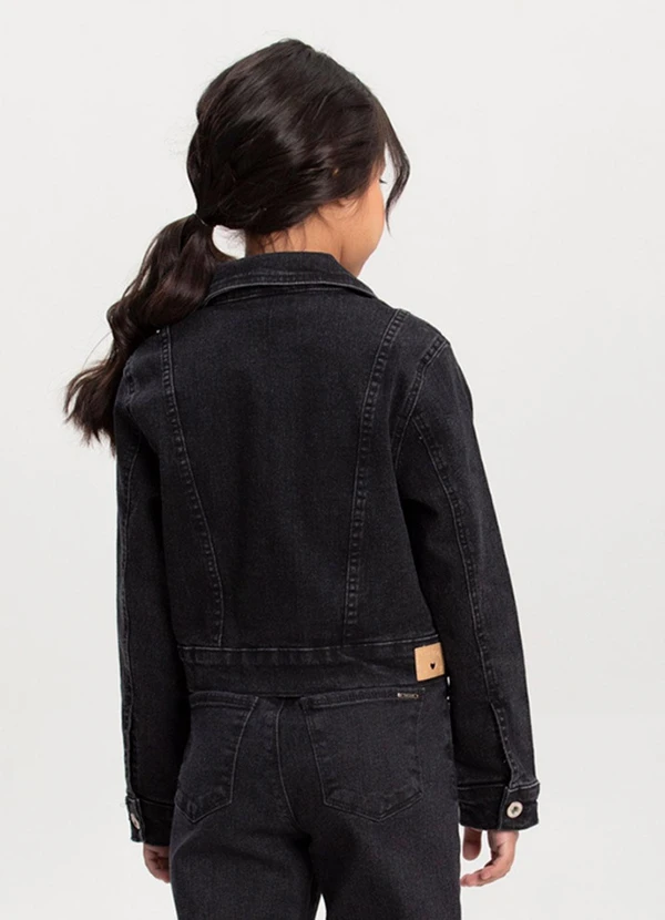 Alakazoo - Jaqueta Jeans e Bordado com Lurex Preto 3