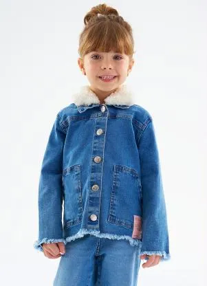 Up Baby - Jaqueta Jeans Infantil Menina Azul - UP BABY