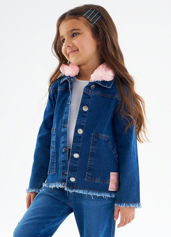 Up Baby - Jaqueta Jeans Infantil Menina Azul