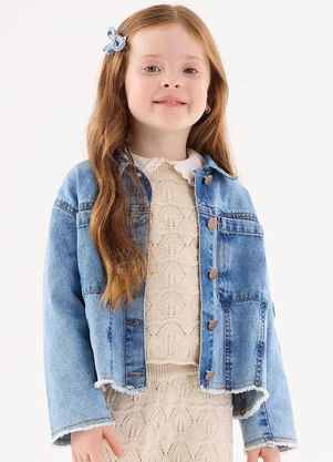 Up Baby - Jaqueta Jeans Infantil Menina Azul - UP BABY