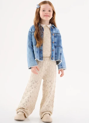 Up Baby - Jaqueta Jeans Infantil Menina Azul - UP BABY