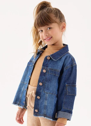 Up Baby - Jaqueta Jeans Infantil Menina Azul - UP BABY