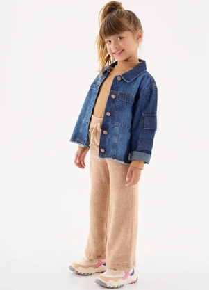 Up Baby - Jaqueta Jeans Infantil Menina Azul - UP BABY