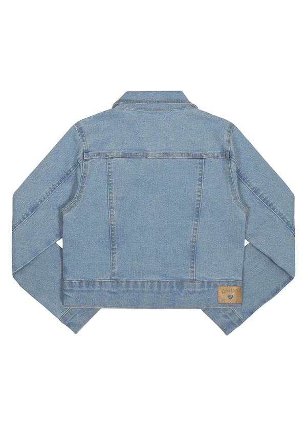 Alakazoo - Jaqueta Jeans Infantil Menina Cropped Bordada Jeans 7