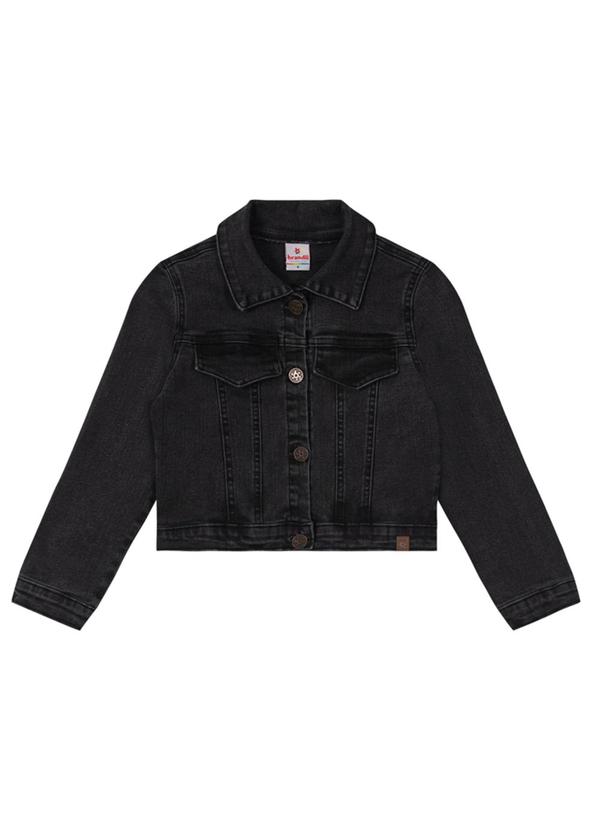 Brandili - Jaqueta Jeans Infantil Menina Preto