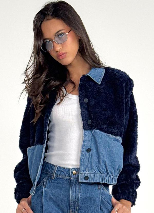 Sun Place - Jaqueta Jeans Juvenil Feminina Azul