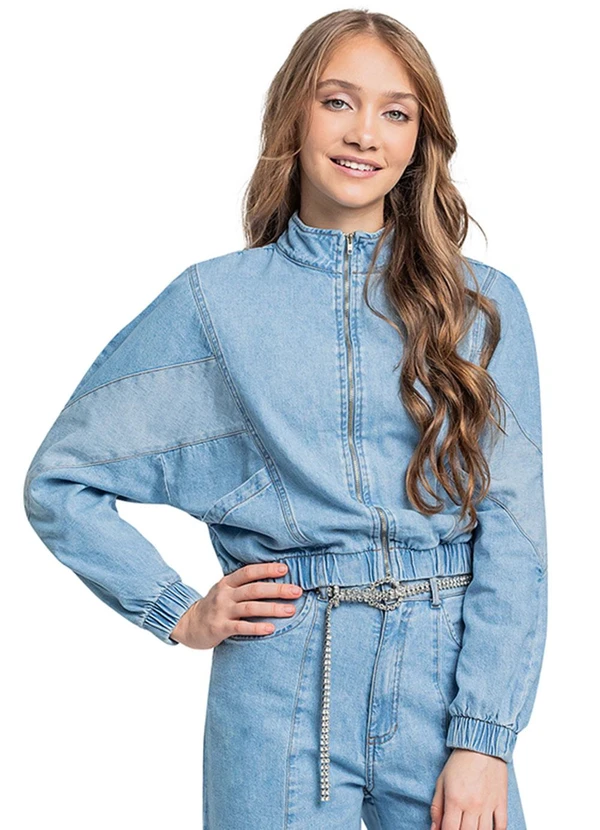 Gloss - Jaqueta Jeans Juvenil Oversized Azul