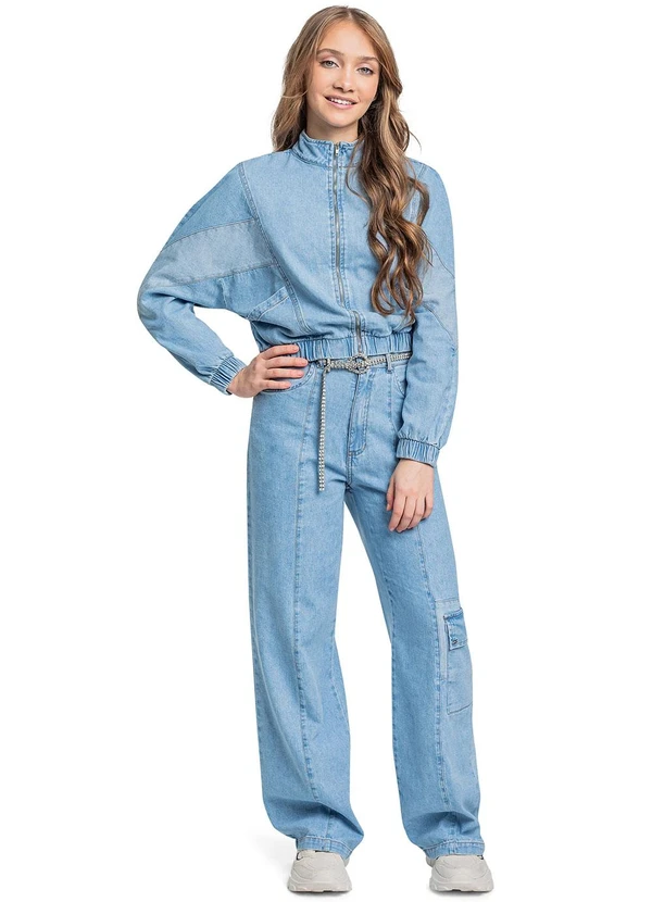 Gloss - Jaqueta Jeans Juvenil Oversized Azul 5
