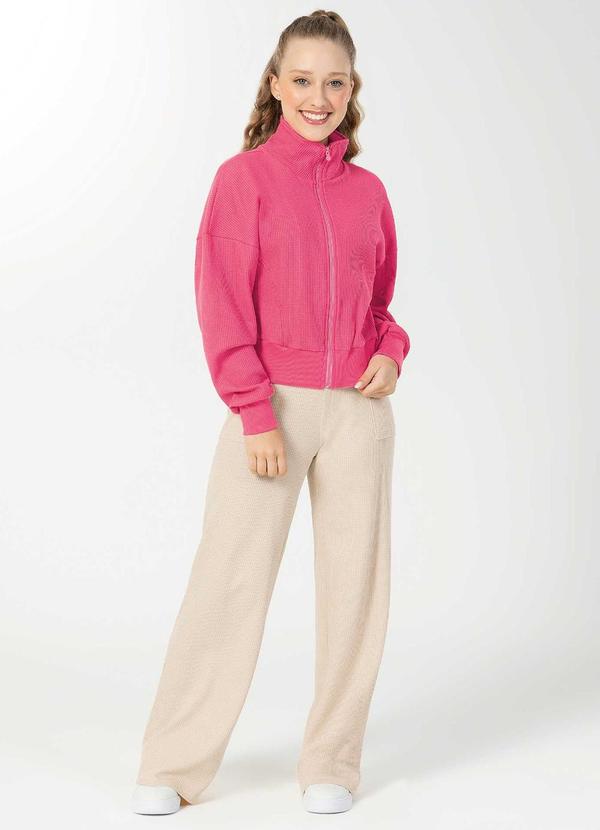 Bjoe - Jaqueta Juvenil de Tricô Comfy Rosa 2