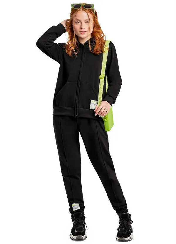 Gloss - Jaqueta Juvenil em Molecotton Menina Preto 3