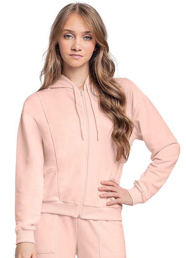 Gloss - Jaqueta Juvenil em Moletom Rosa