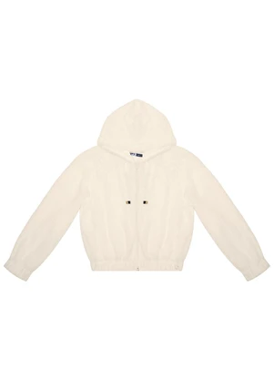 Minty - Jaqueta Juvenil em Pelo Safira com Capuz Bege - MINTY