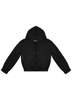 Minty - Jaqueta Juvenil em Pelo Safira com Capuz Preto - MINTY