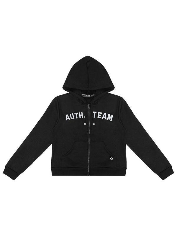 Minty - Jaqueta Juvenil Feminina com Capuz Preto