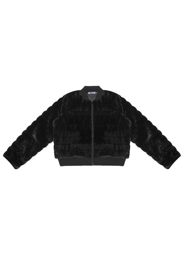 Minty - Jaqueta Juvenil Feminina com Pelo Preto