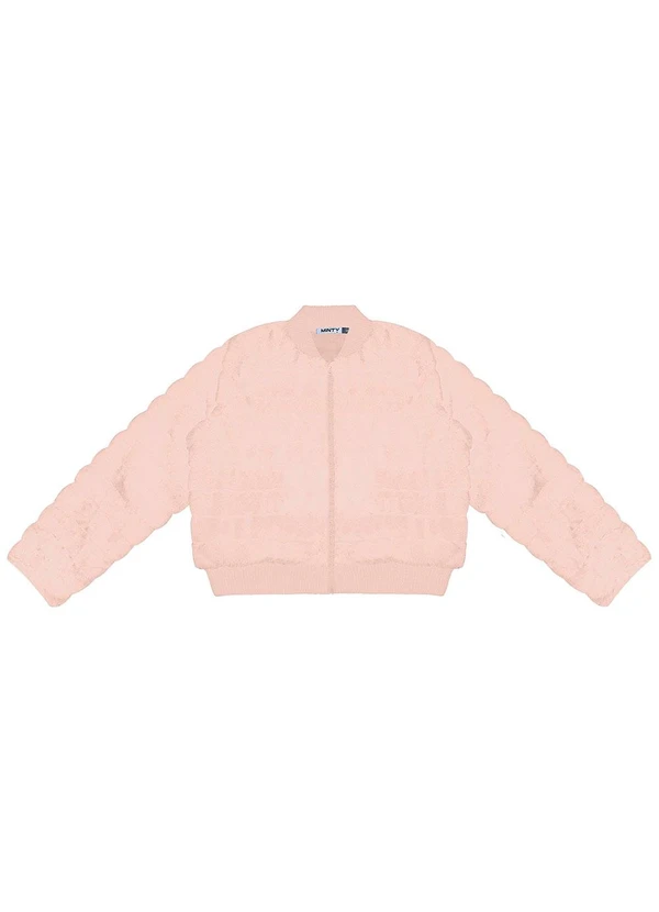 Minty - Jaqueta Juvenil Feminina com Pelo Rosa