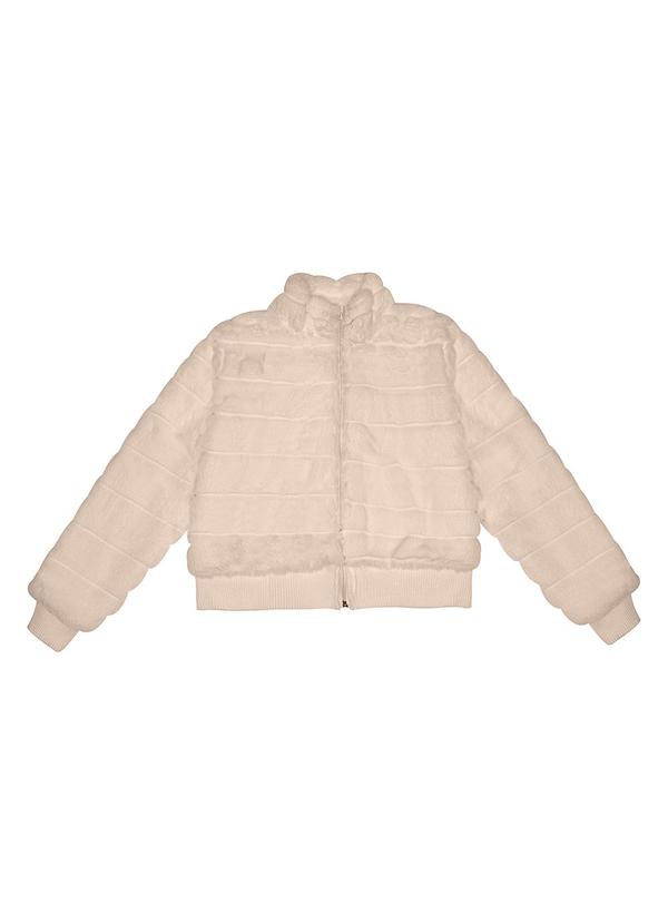 Minty - Jaqueta Juvenil Feminina com Pelos Bege