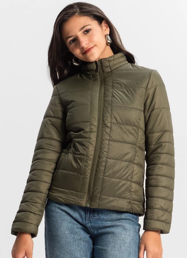 Minty - Jaqueta Juvenil Feminina em Microfibra Verde