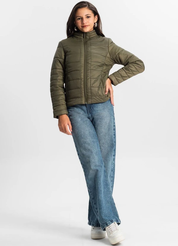 Minty - Jaqueta Juvenil Feminina em Microfibra Verde 3