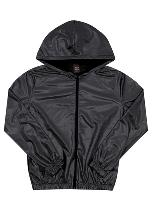 Pulla Bulla - Jaqueta Juvenil Malha Foil e Meia Malha Preto - PULLA BULLA