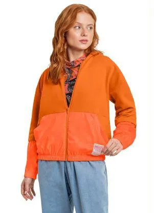 Gloss - Jaqueta Juvenil Menina em Moletom Laranja - GLOSS