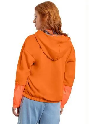 Gloss - Jaqueta Juvenil Menina em Moletom Laranja - GLOSS