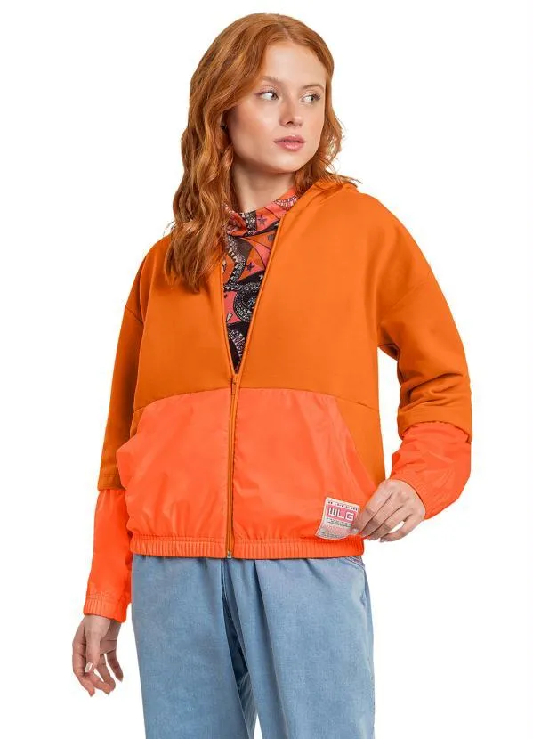 Gloss - Jaqueta Juvenil Menina em Moletom Laranja