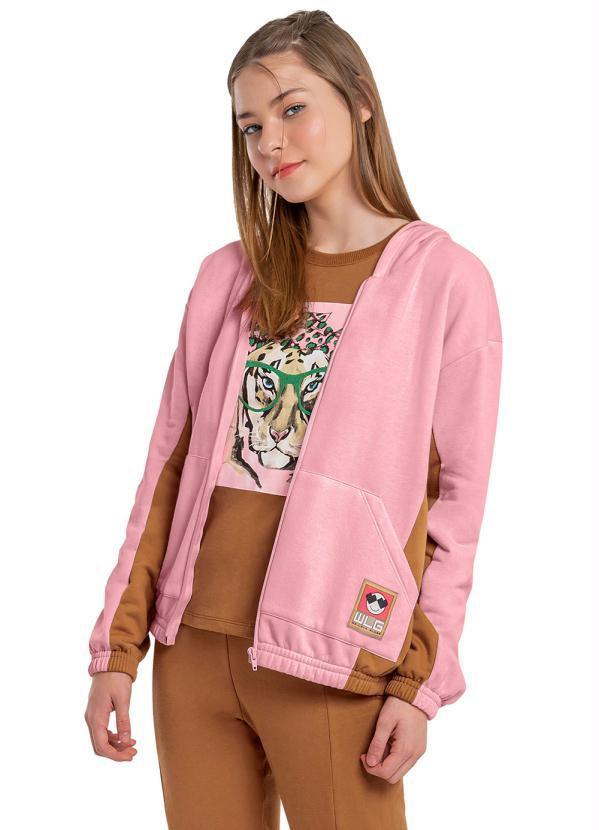Gloss - Jaqueta Juvenil Menina em Moletom Rosa