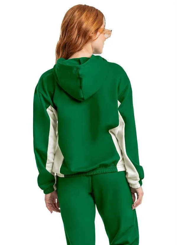 Gloss - Jaqueta Juvenil Menina em Moletom Verde 2