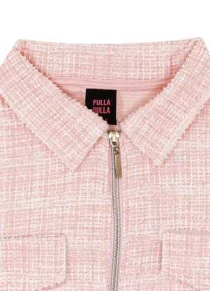 Pulla Bulla - Jaqueta Juvenil Menina Tweed Rosa - PULLA BULLA