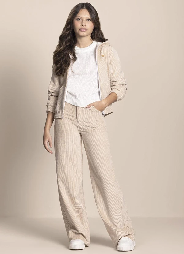 Milli e Nina - Jaqueta Juvenil Menina Veludo Cotelê Bege 2