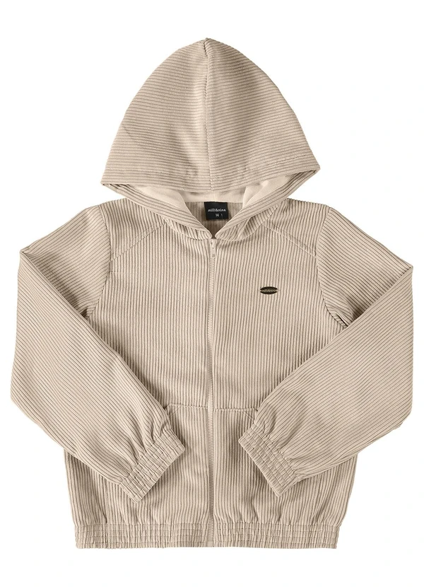 Milli e Nina - Jaqueta Juvenil Menina Veludo Cotelê Bege 3