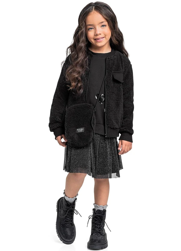 Quimby - Jaqueta Malha Térmica Menina Preto 2