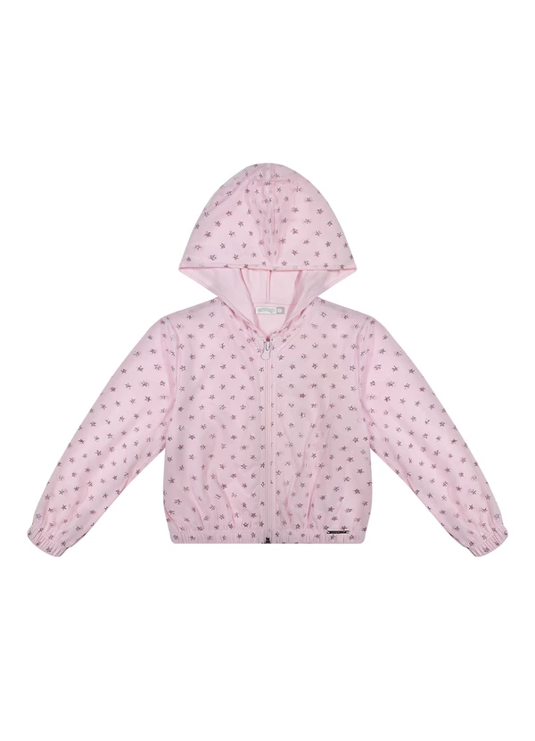 Alakazoo - Jaqueta Menina com Capuz em Tule Rosa