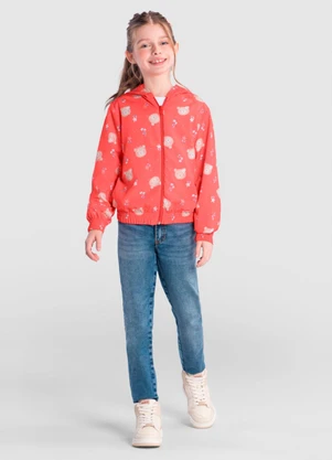 Brandili - Jaqueta Menina de Flores Laranja - BRANDILI