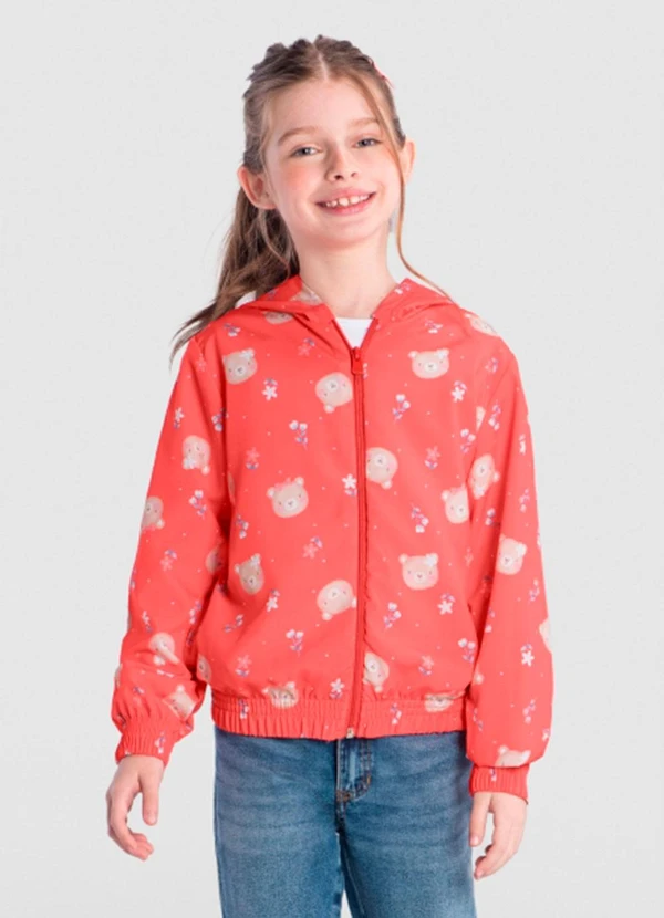 Brandili - Jaqueta Menina de Flores Laranja