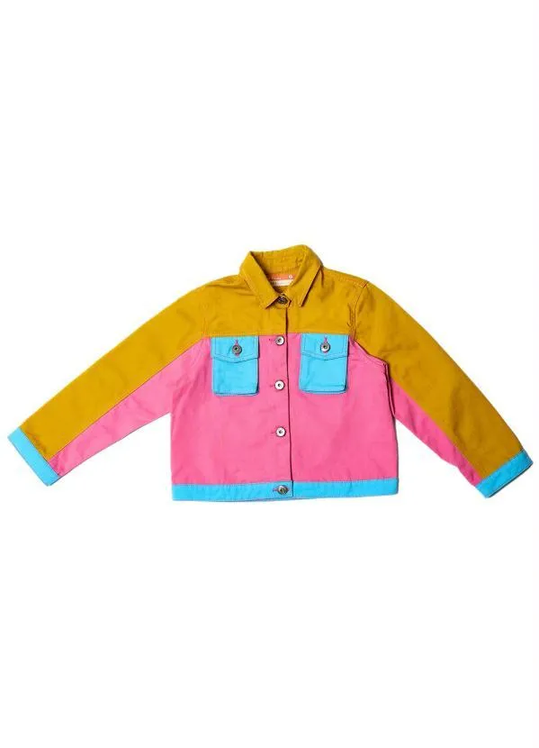Fábula - Jaqueta Menina de Sarja Mix Color Estampado