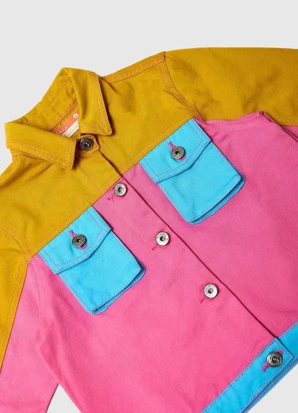 Fábula - Jaqueta Menina de Sarja Mix Color Estampado 3