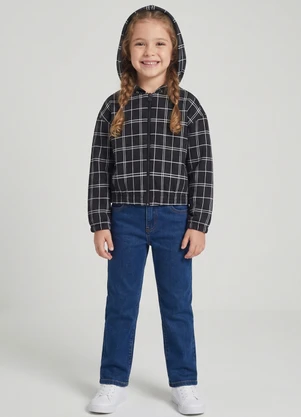 Guloseima - Jaqueta Menina em Jacquard Xadrez Preto - GULOSEIMA