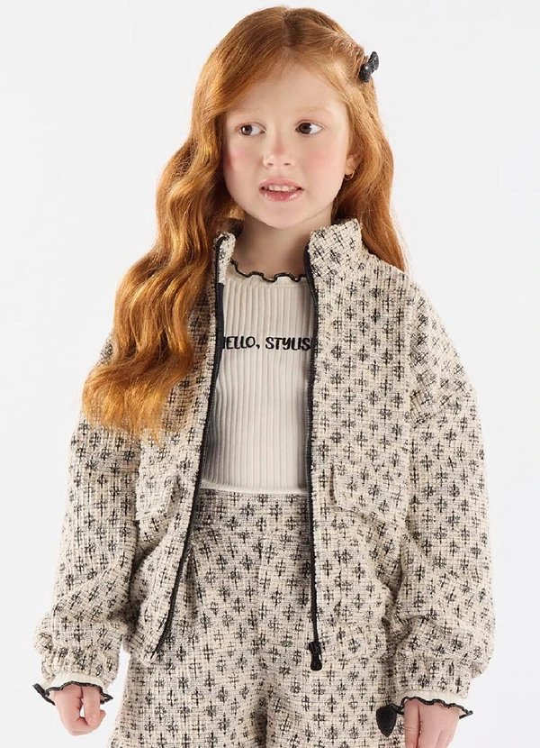 Up Baby - Jaqueta Menina em Malha Preto