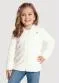 Alakazoo - Jaqueta Infantil Menina em Pelo com Capuz Rosa - variação: Off White
