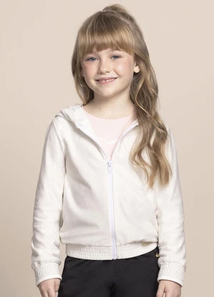 Milli e Nina - Jaqueta Menina Malha Lurex 01 a 18 Bege - MILLI E NINA