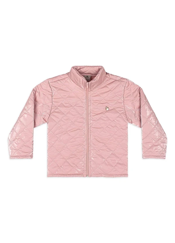 Quimby - Jaqueta Menina Matelassê com Zíper Rosa 3