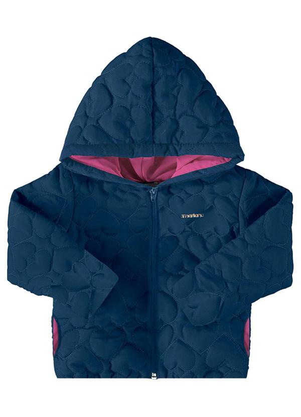 Marlan - Jaqueta Menina Puffer Matelassê Coração Azul