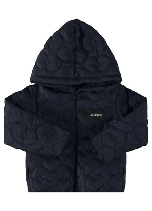 Marlan - Jaqueta Menina Puffer Matelassê Coração Preto - MARLAN