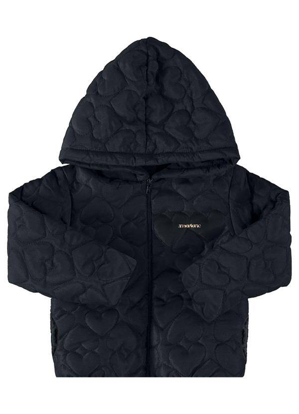 Marlan - Jaqueta Menina Puffer Matelassê Coração Preto