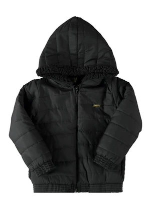 Milli e Nina - Jaqueta Menina Puffer Menina Matelassê Preto - MILLI E NINA