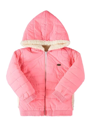 Milli e Nina - Jaqueta Menina Puffer Menina Matelassê Rosa - MILLI E NINA